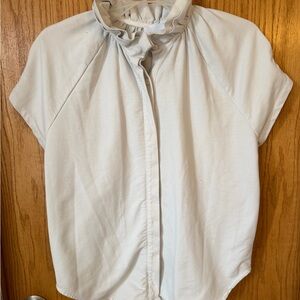 Sundays Women's White Ruffled Collar Top